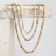 Tilly groene strass en tube chain ketting