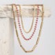 Tilly fuchsia strass en tube chain ketting