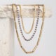 Tilly royal blauw strass en tube chain ketting