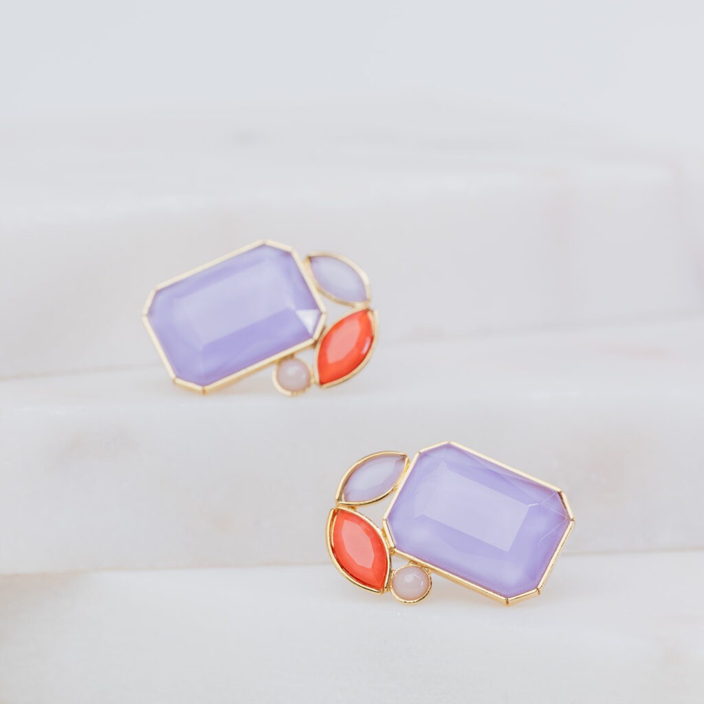Odele lilac mix short earrings