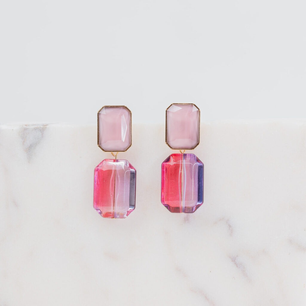 Jasmine purple mix stone earrings