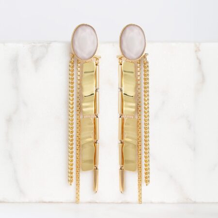 Indie white statement earrings