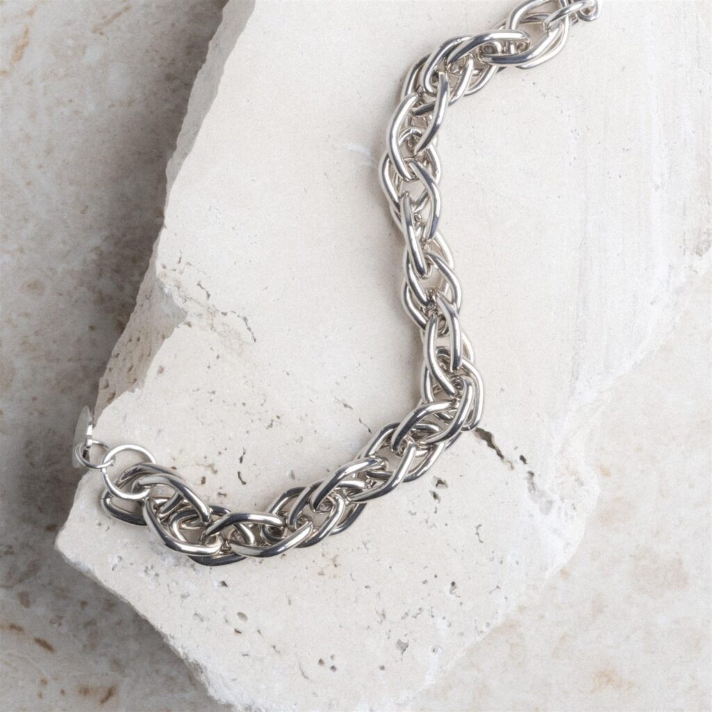 Mia snake chain zilveren armband