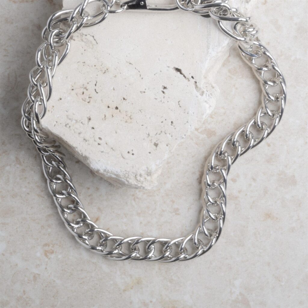 Small snake chain silver necklace