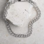 Small snake chain silver necklace