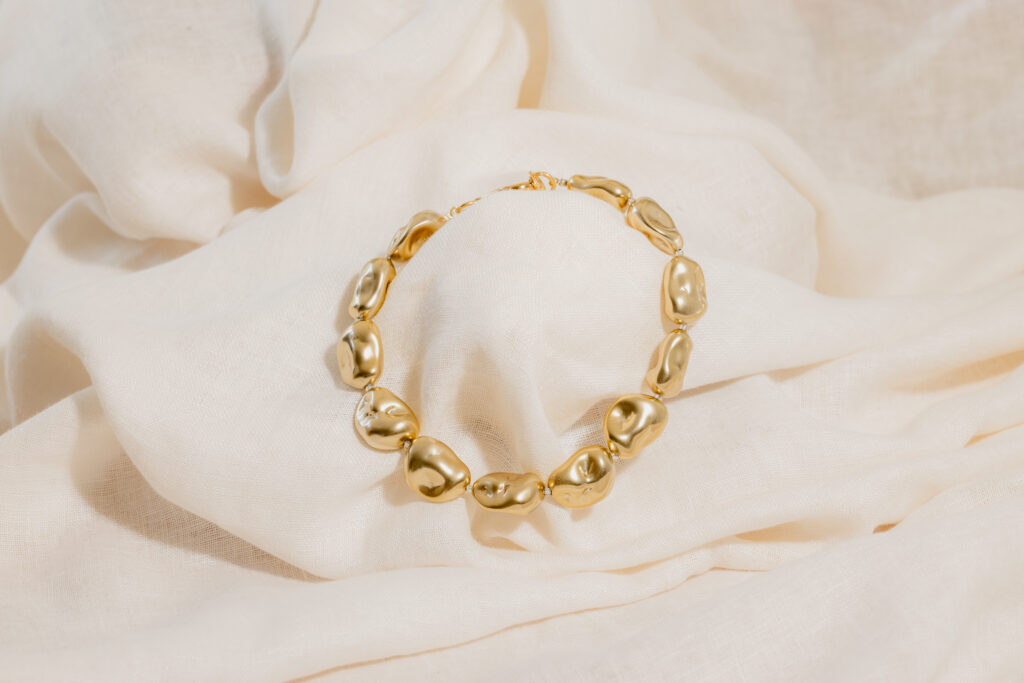 Oceane wild pearl statement gold necklace