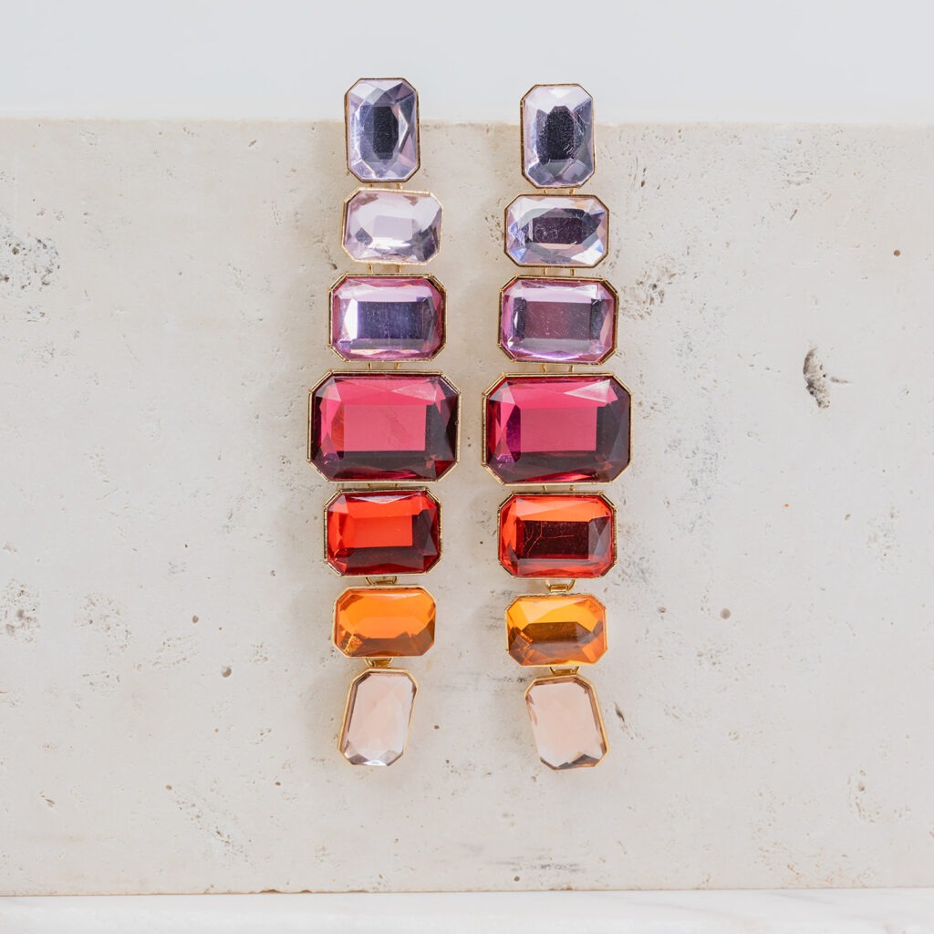 June fuchsia mix statement oorbellen