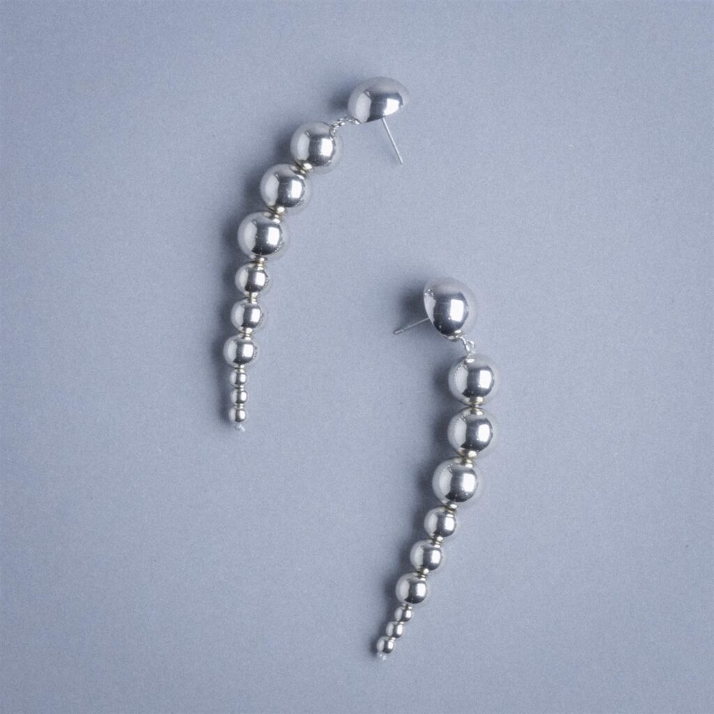 Libra zilver lange oorbellen