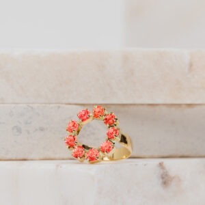Lilian oranje strass ring