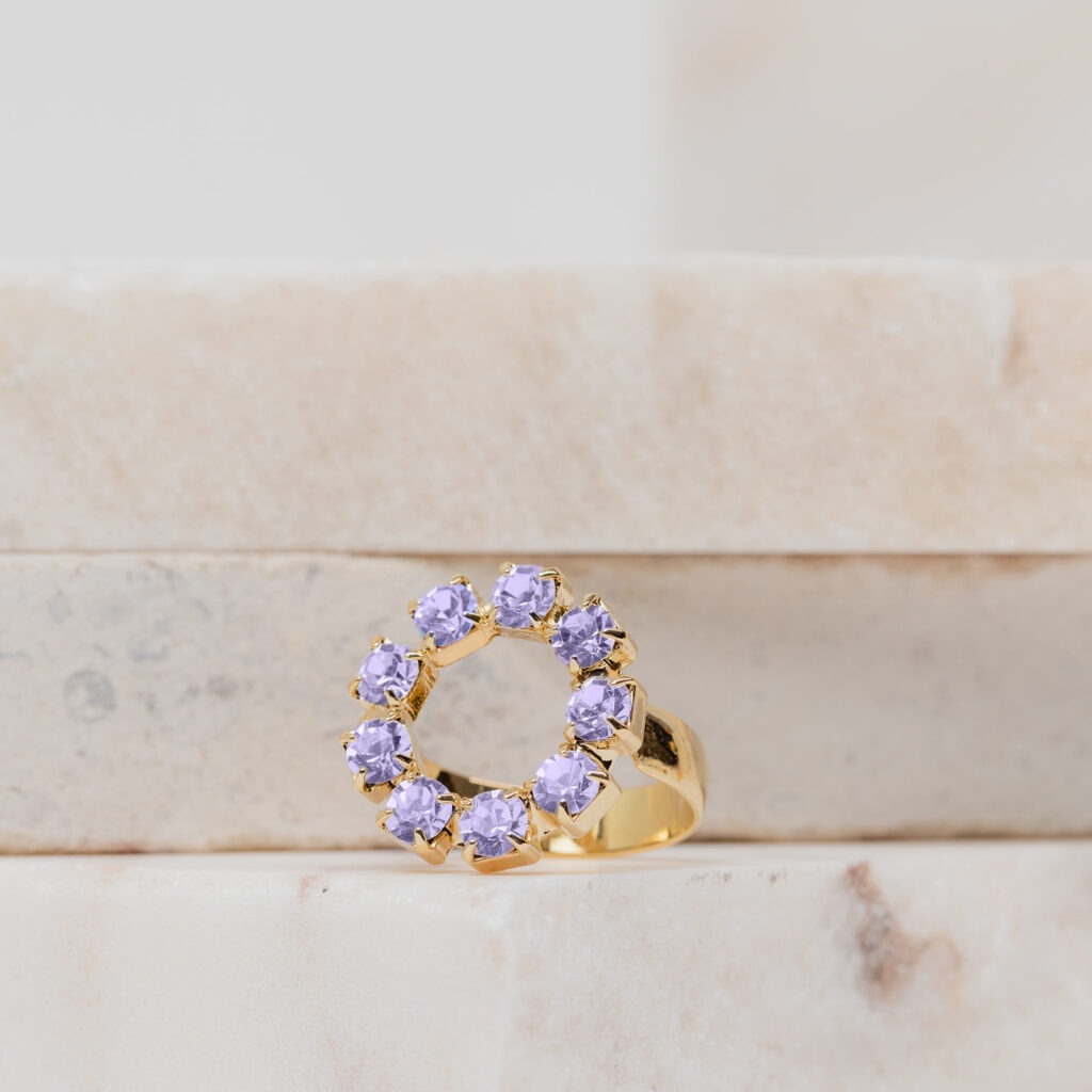 Lilian violet strass ring