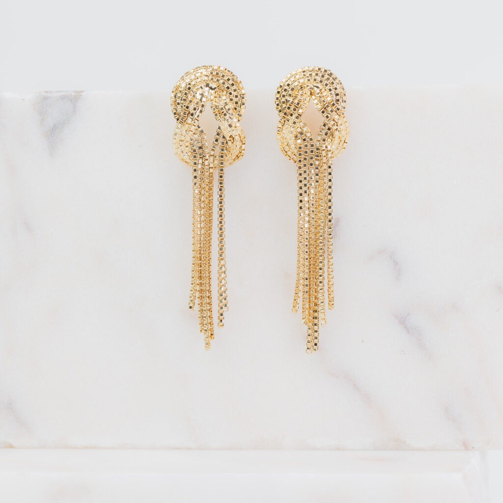 Augusta gold long earrings