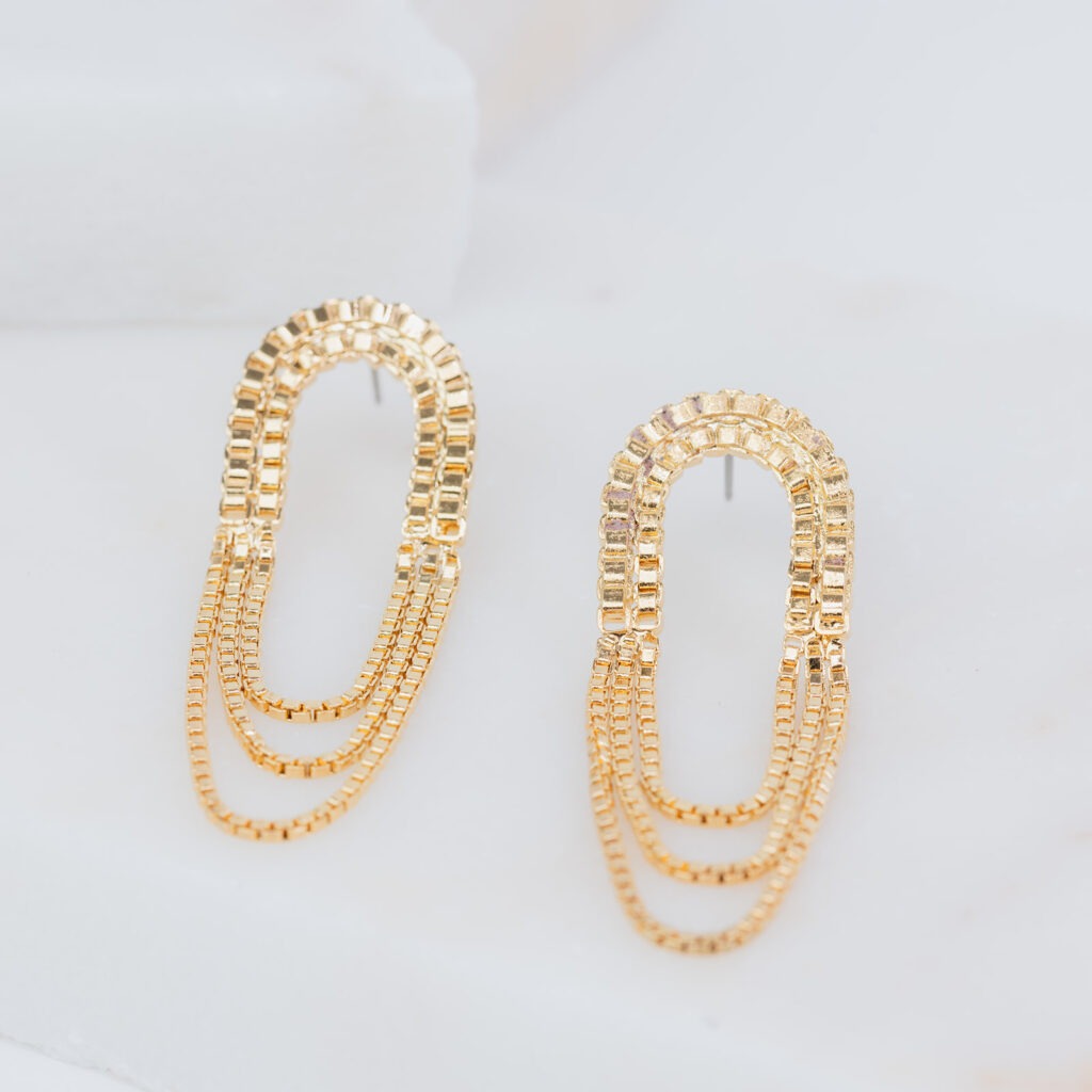 Lumi gold chain statement earrings