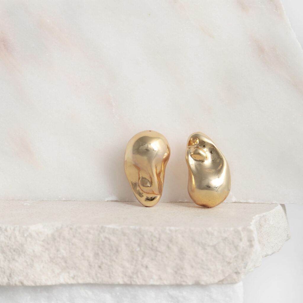 Oceane wild pearl statement gold earrings