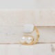 AURORE white pearl ring