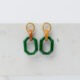 Sia green/caramel mix earrings