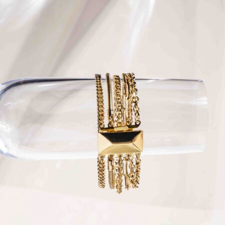 Fusion fine chains gold bracelet