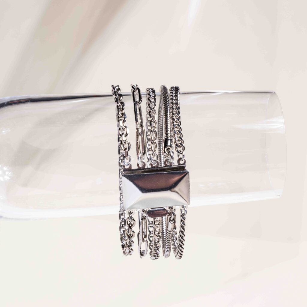 Fusion fijne ketting zilveren armband