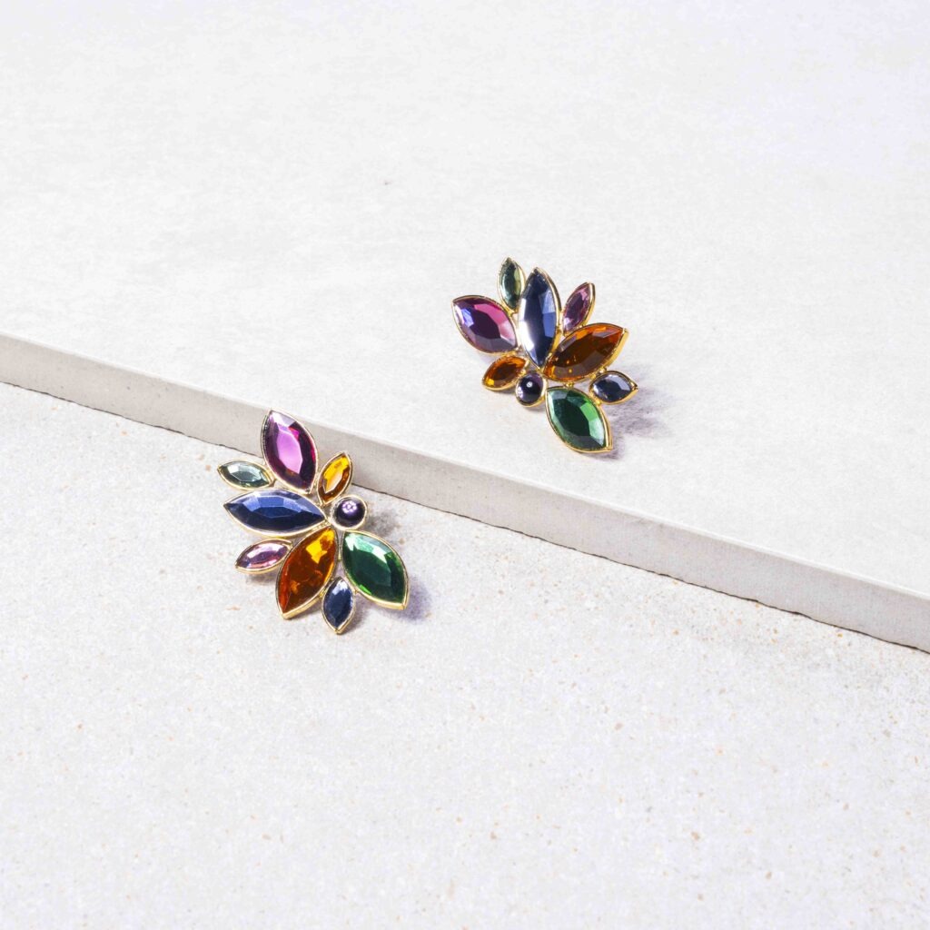 Allegra multi color statement oorbellen