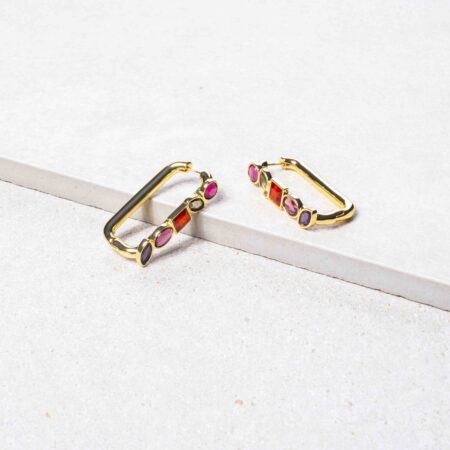 Molly fuchsia mix statement oorbellen