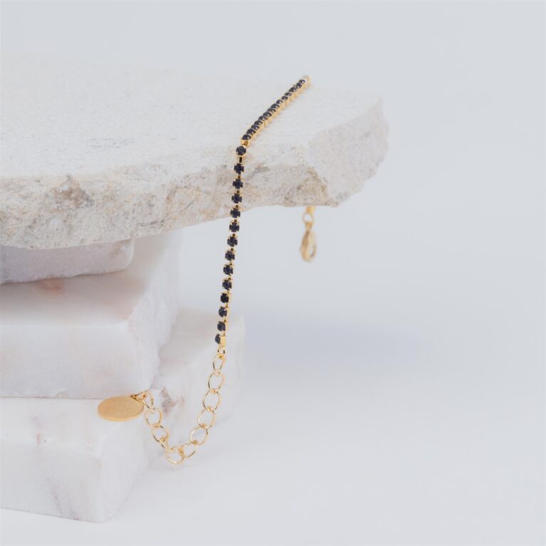 Tilly black strass solo bracelet
