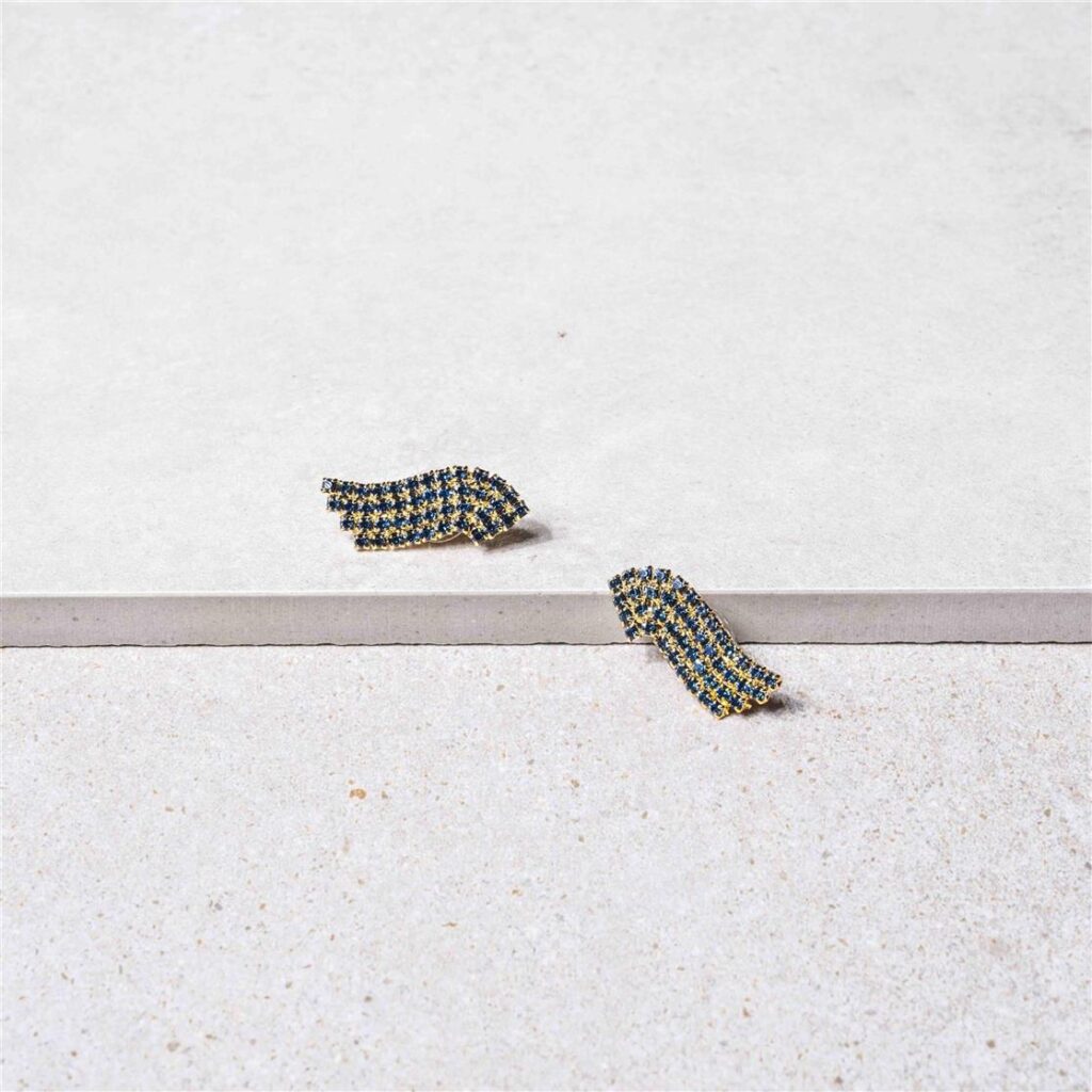 Gloria blauwe strass shortie