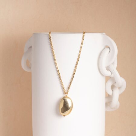Sally fine chain gold long necklace with gold charm