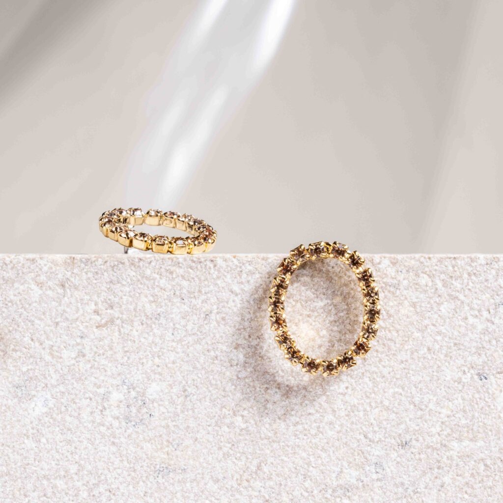 Noelle champagne shortie oorbellen