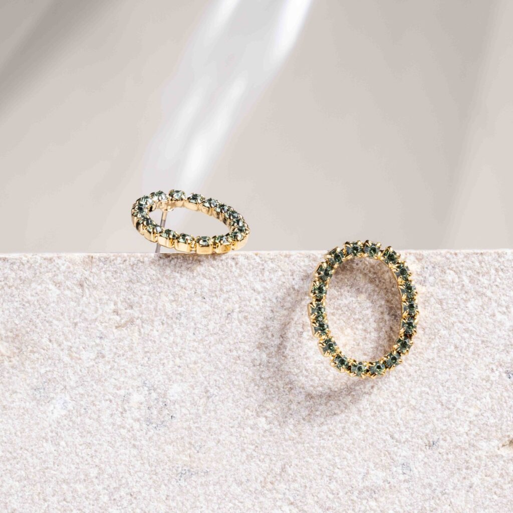 Noelle groene shortie oorbellen