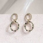Noelle green mix mid-long earrings