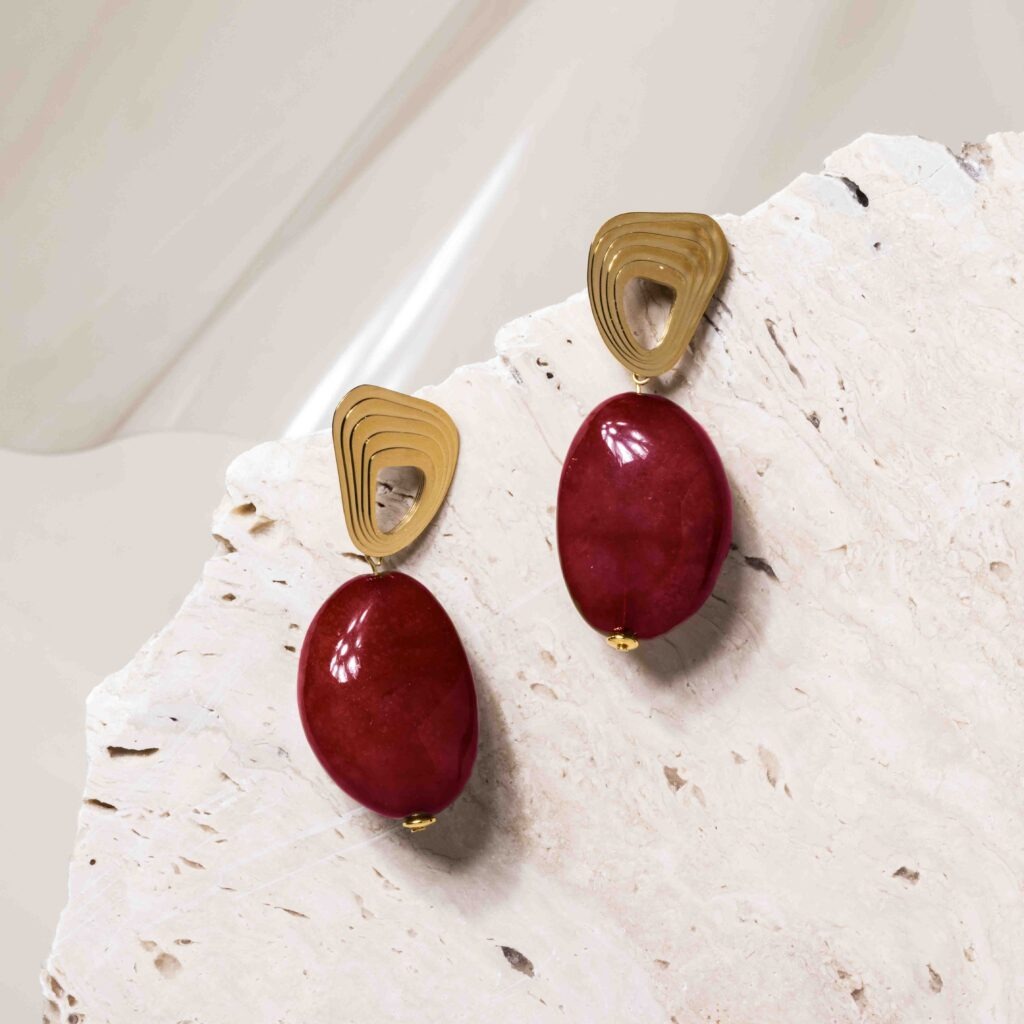 Calliope bordeaux bead earrings