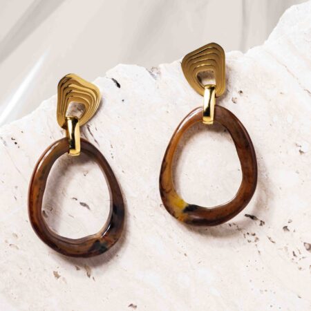 Calliope statement cognac hoop earrings