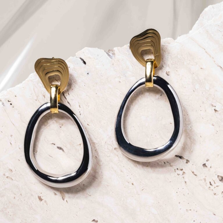 Calliope statement bicolor hoop earrings