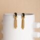 Isadora anthracite short gold earrings