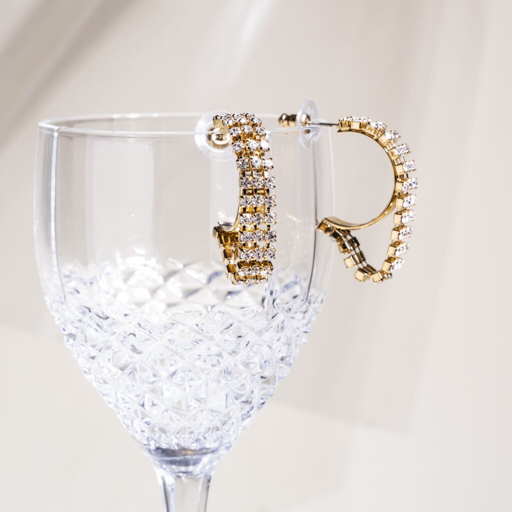 Dulce white crystal strass hoops