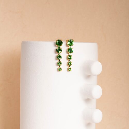 Joanne green strass midlong earrings