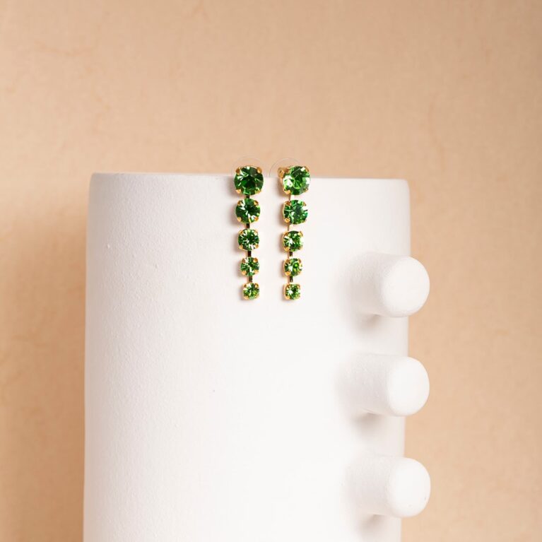 Joanne green strass midlong earrings