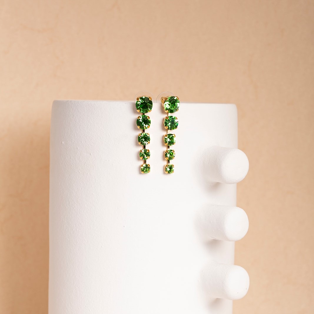 Joanne green strass midlong earrings