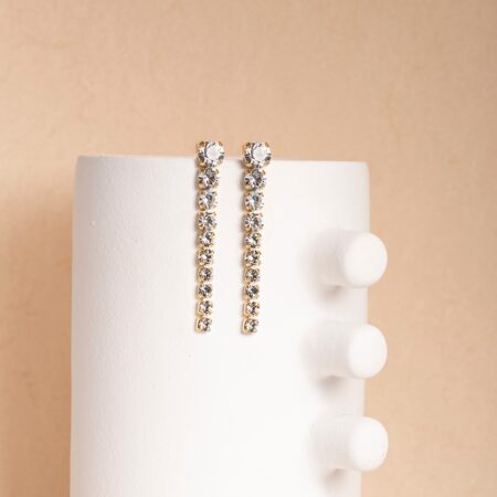 Joanne witte strass lange oorbellen