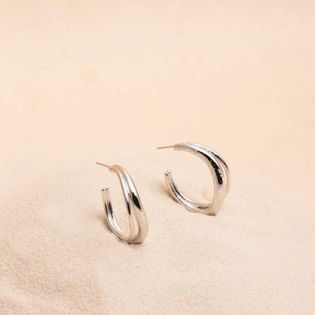 Camilla silver double hoops