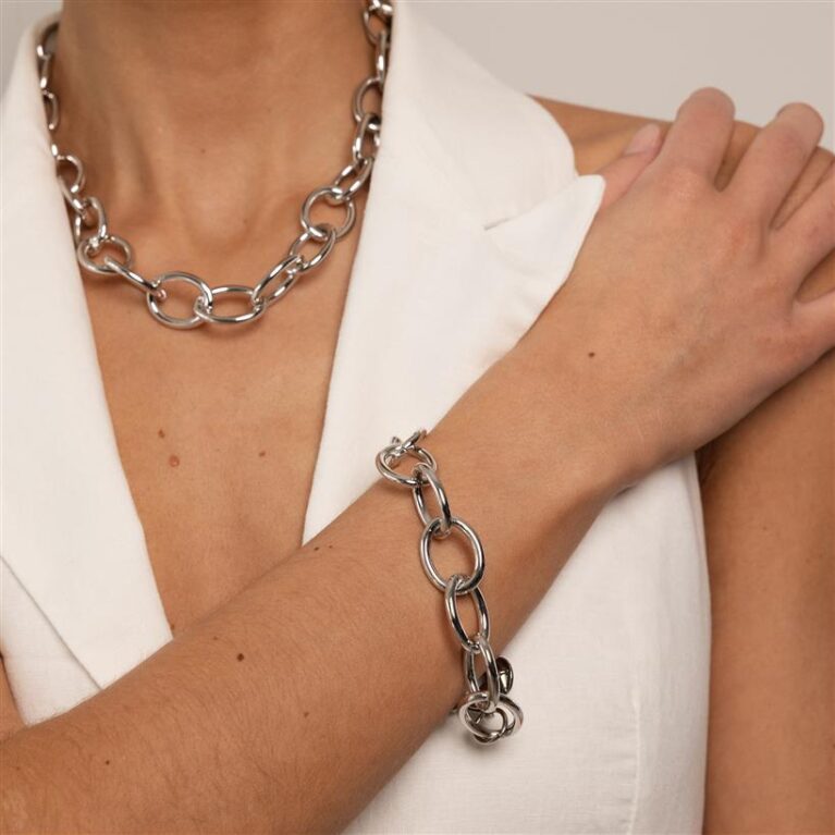 Mica chain gouden statement armband