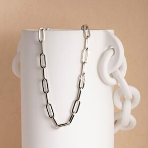 Link small silver necklace