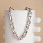 Lima large silver necklace