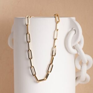 Link small gold necklace