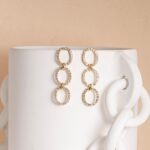 Noelle white crystals strass 3 rings earrings