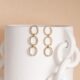Noelle witte crystals strass 3 rings oorbellen