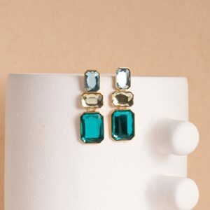 June aqua mix korte oorbellen