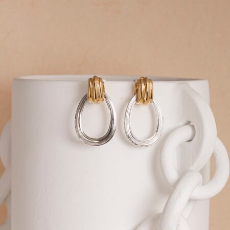 Elly bicolor hoop oorbellen