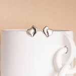 Rosa silver short earrings