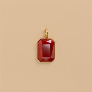Glass stone red charm