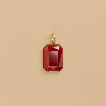 Glass stone red charm